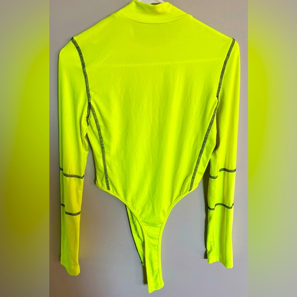 Neon green Shein long sleeve top. Worn once. Size Medium. - Picture 2 of 2
